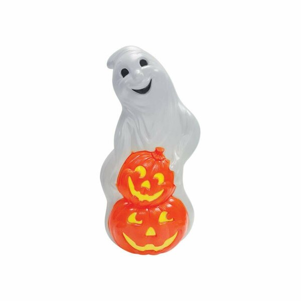 Coolcollectibles Blow Mold Ghost Lighted Halloween Decoration Orange & White - 31 x 15.5 x 15.5 in. CO2512869